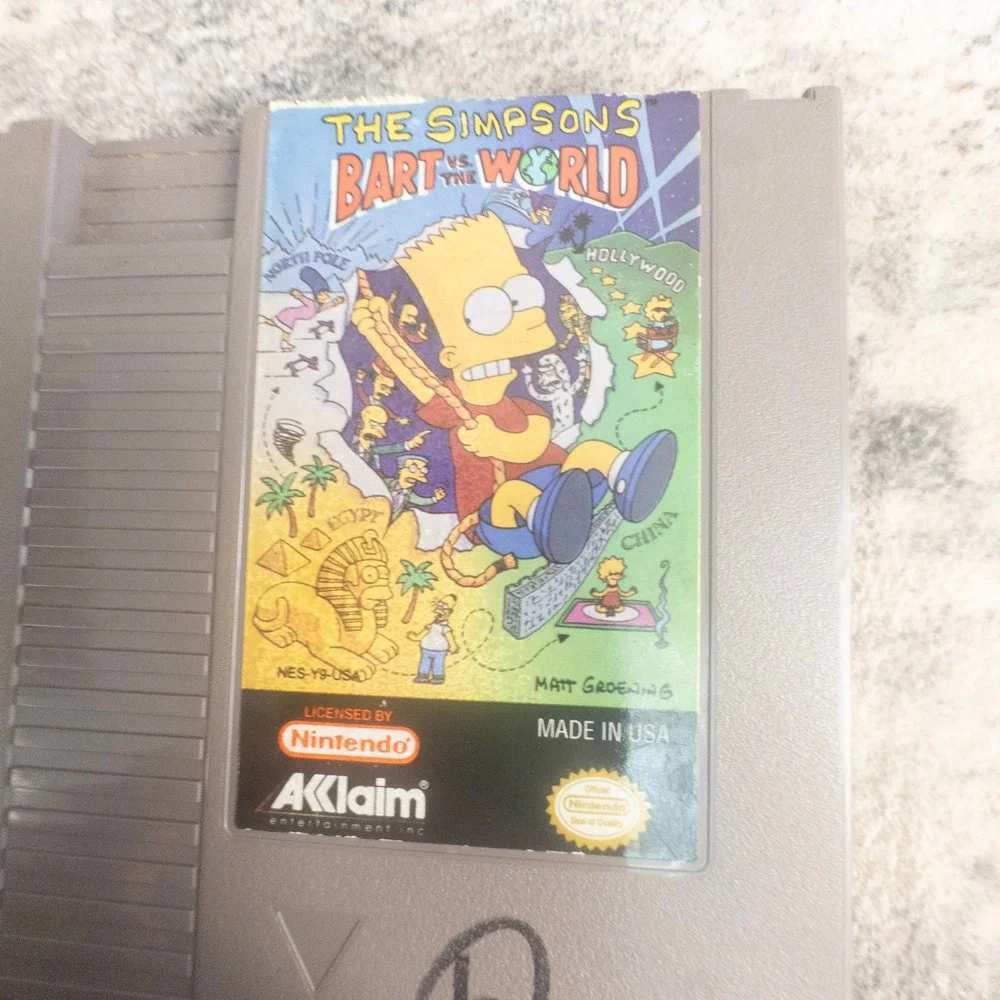 The Simpsons Bart vs the World NES Nintendo Entertainment System Game Cartridge